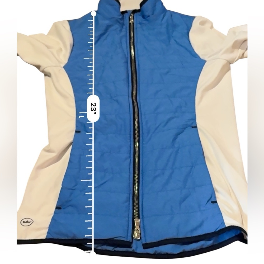 Peter Millar Lizzie Blue White Hybrid Vest Jacket Women’s Size XS Lightweight - Picture 8 of 8